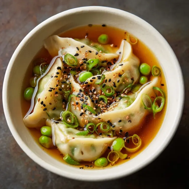 Easy Asian Dumpling Potsticker Soup Recipe