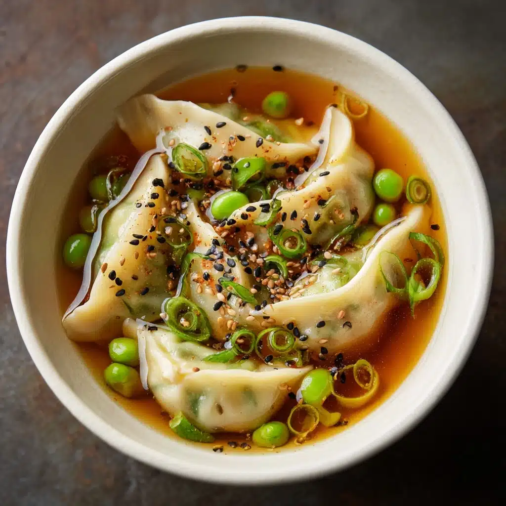 Easy Asian Dumpling Potsticker Soup Recipe - Recipe Image