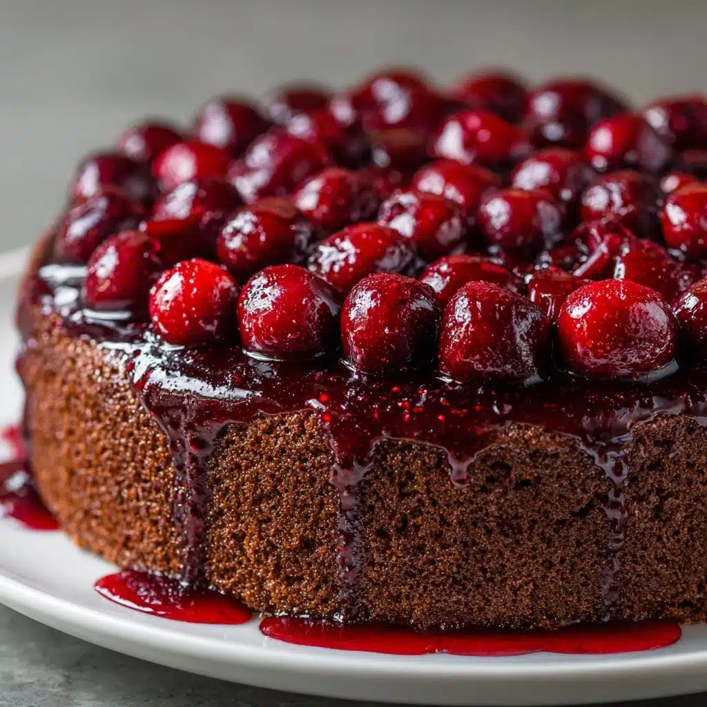 Chocolate Cherry Upside Down Cake Recipe - Recipe Image