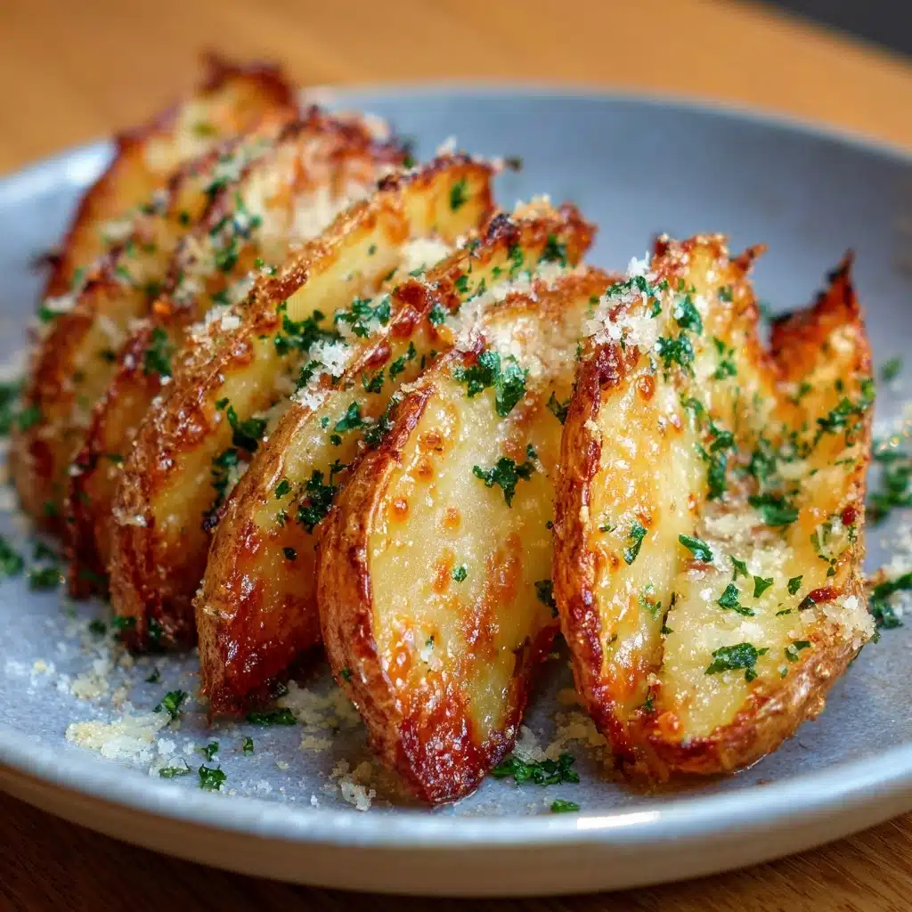 Baked Garlic Parmesan Potato Wedges Recipe - Recipe Image