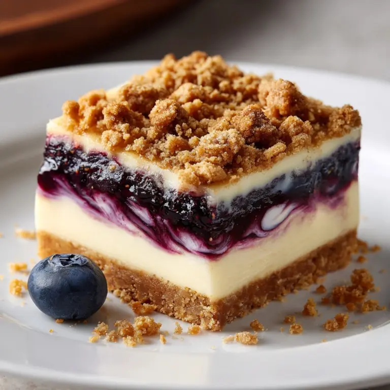 Blueberry Crisp Cheesecake Bars Recipe