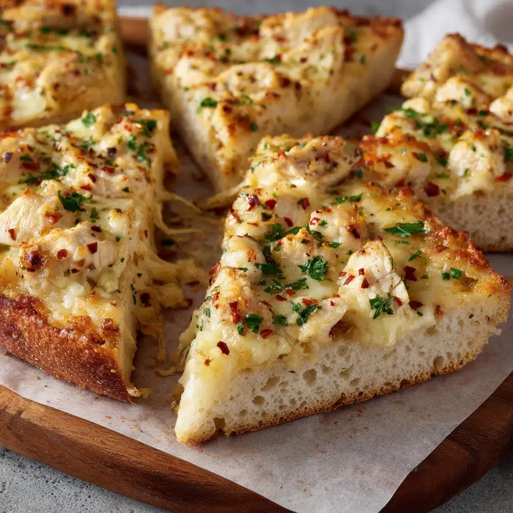 The Viral Chicken Alfredo Garlic Bread I'm Obsessed With Recipe