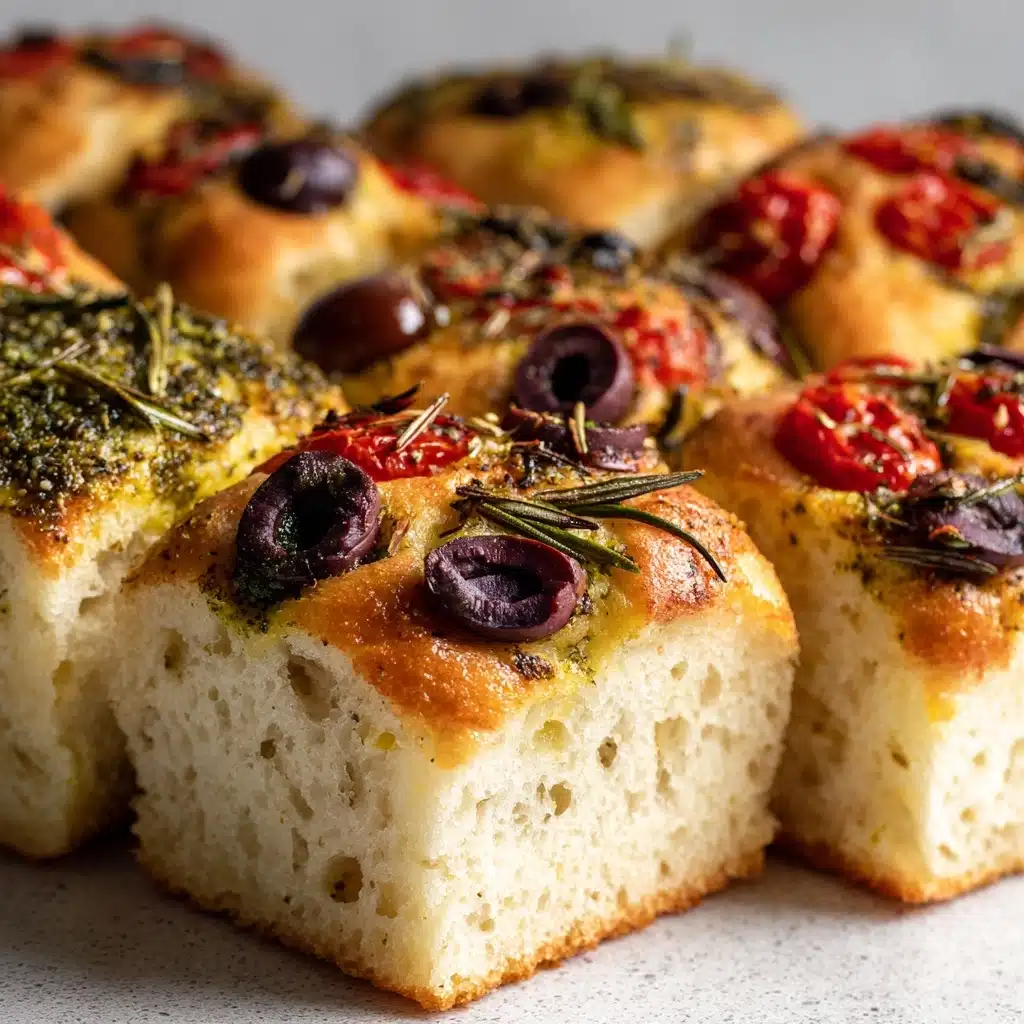 Focaccia Muffins (Easy No Knead with 3 Flavors) Recipe - Recipe Image