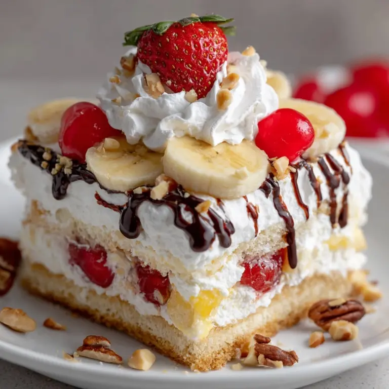 No-Bake Banana Split Cake Recipe