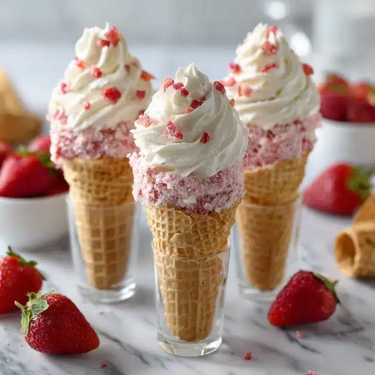 Strawberry Crunch Cheesecake Cones Recipe