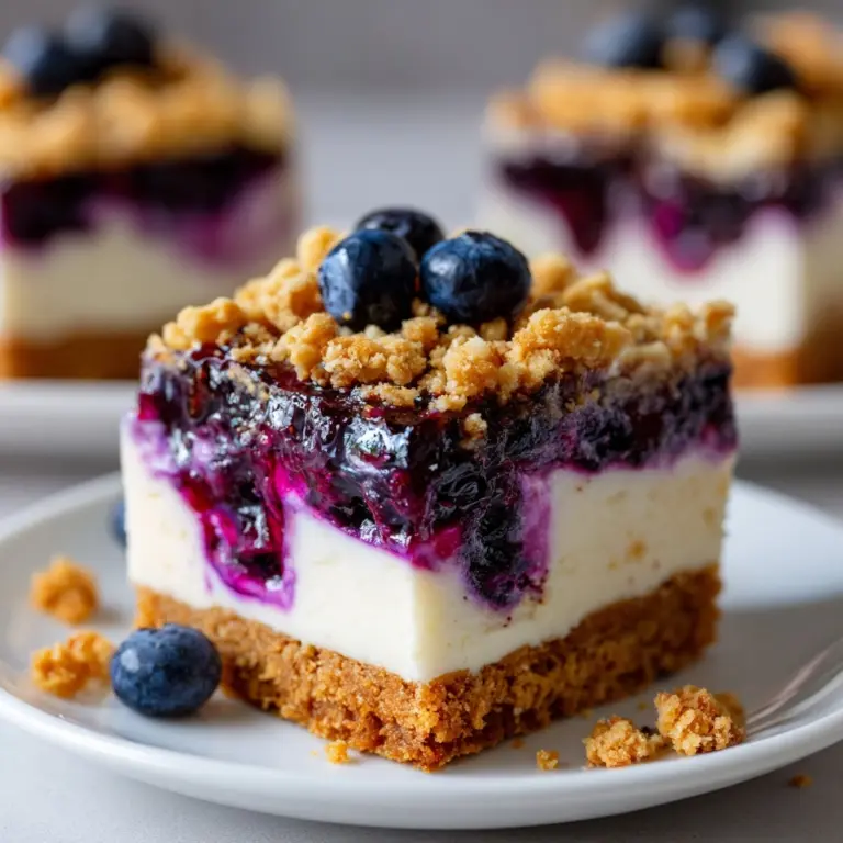 Blueberry Crisp Cheesecake Bars Recipe