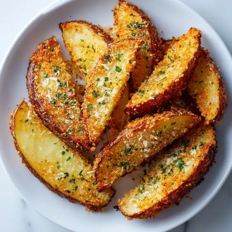 Baked Garlic Parmesan Potato Wedges Recipe