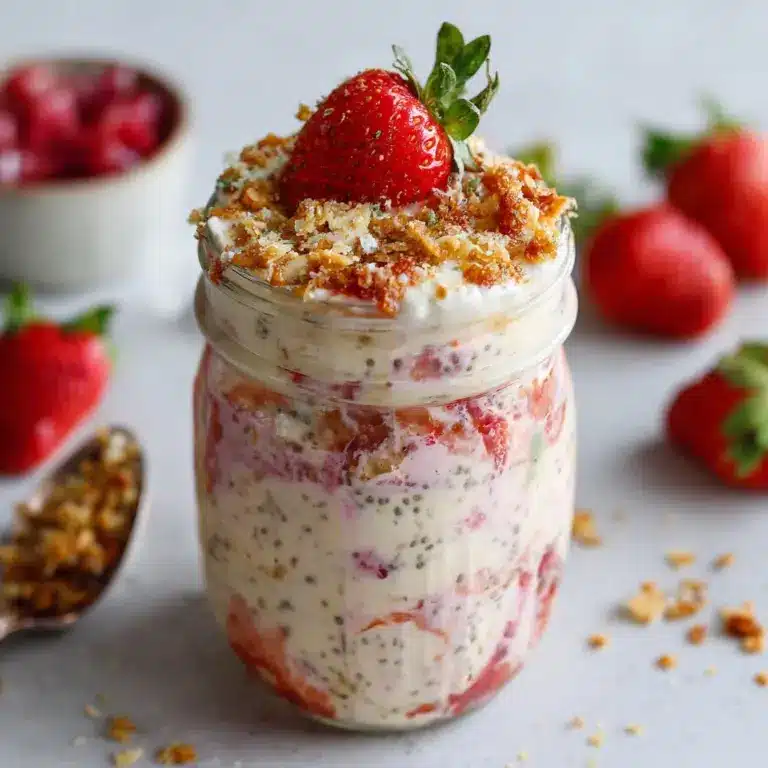 Nutritious Strawberry Cheesecake Overnight Oats Recipe