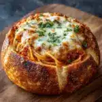 Spaghetti Garlic Bread Bowls Recipe