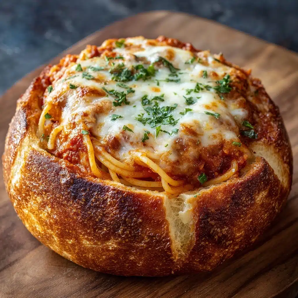 Spaghetti Garlic Bread Bowls Recipe