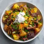 Crockpot Loaded Steak and Potato Bake Recipe