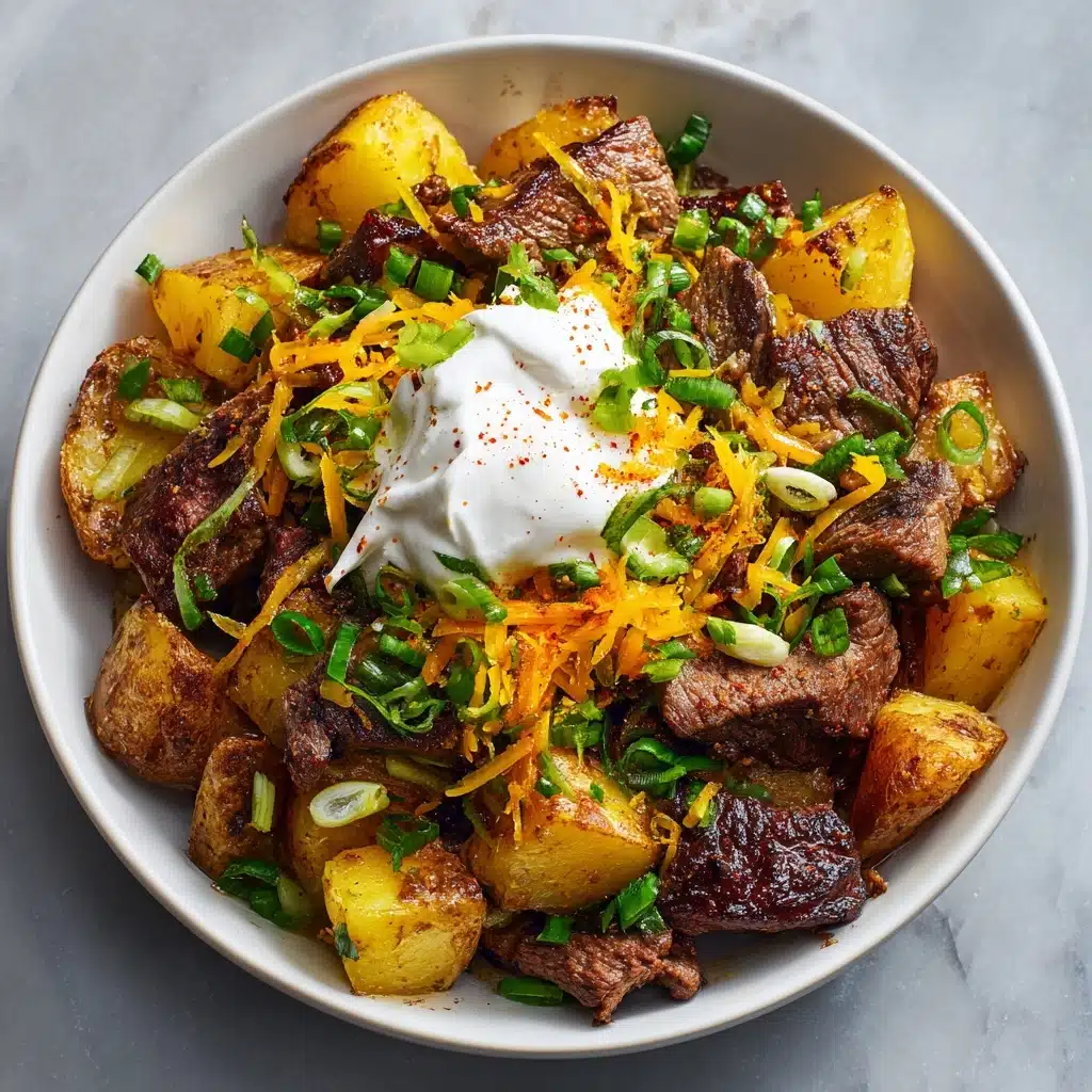 Crockpot Loaded Steak and Potato Bake Recipe