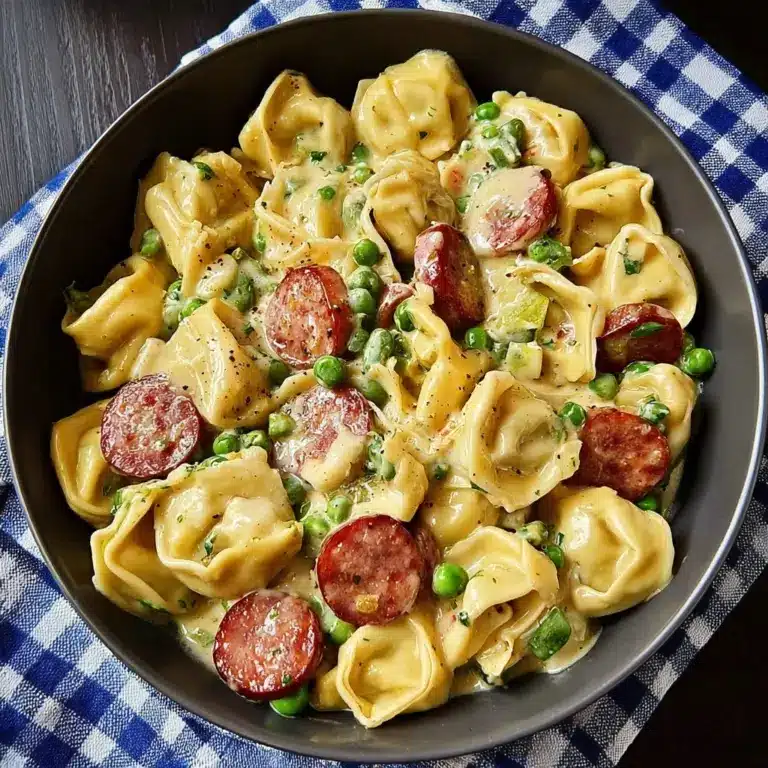 Easy One Pot Creamy Kielbasa Tortellini Skillet Recipe