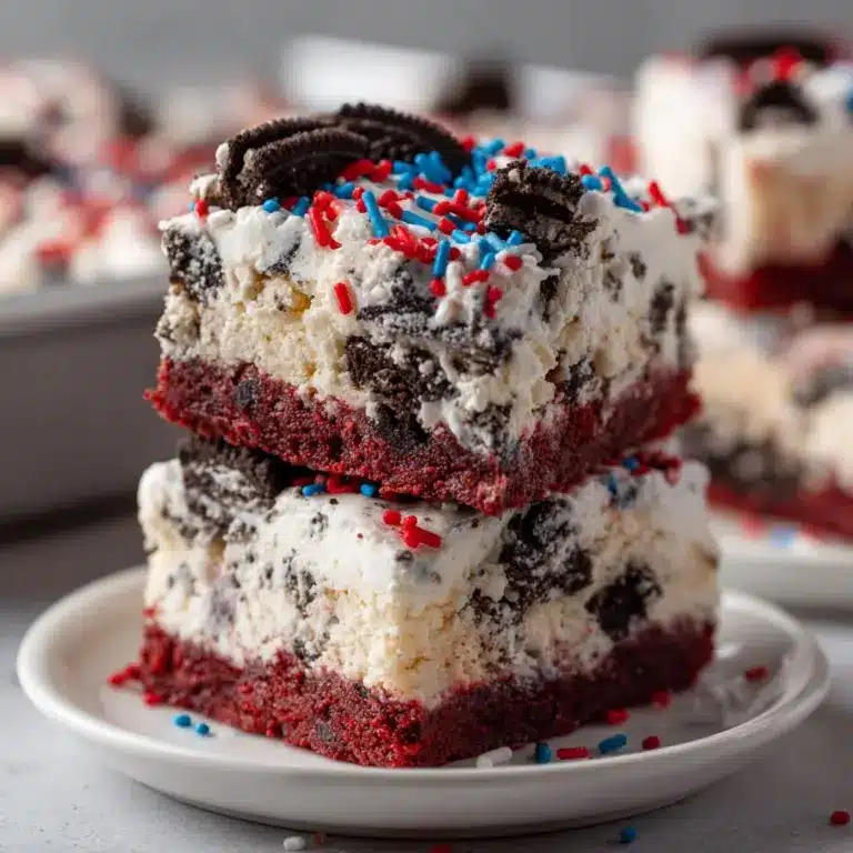No Bake Fireworks Oreo Cheesecake Bars Recipe