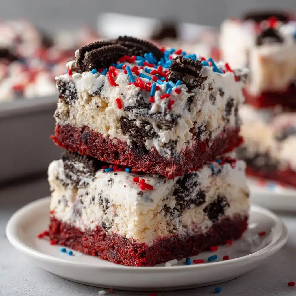 No Bake Fireworks Oreo Cheesecake Bars Recipe
