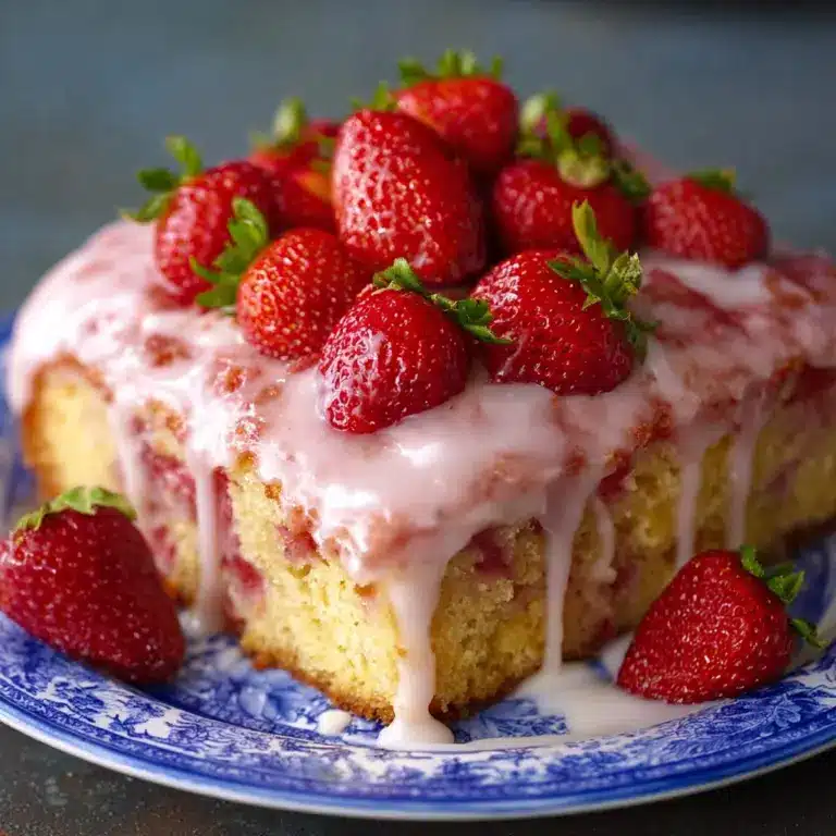 Strawberry Honeybun Cake with Strawberry Cream Icing Recipe