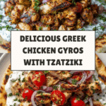 Greek Chicken Gyros with Lemon-Herb Marinade and Tzatziki Recipe
