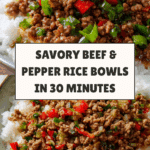 Beef and Pepper Rice Bowls Recipe