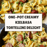 Easy One Pot Creamy Kielbasa Tortellini Skillet Recipe