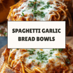 Spaghetti Garlic Bread Bowls Recipe