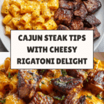 Cajun Steak Tips in Cheesy Rigatoni Parmesan Sauce Recipe