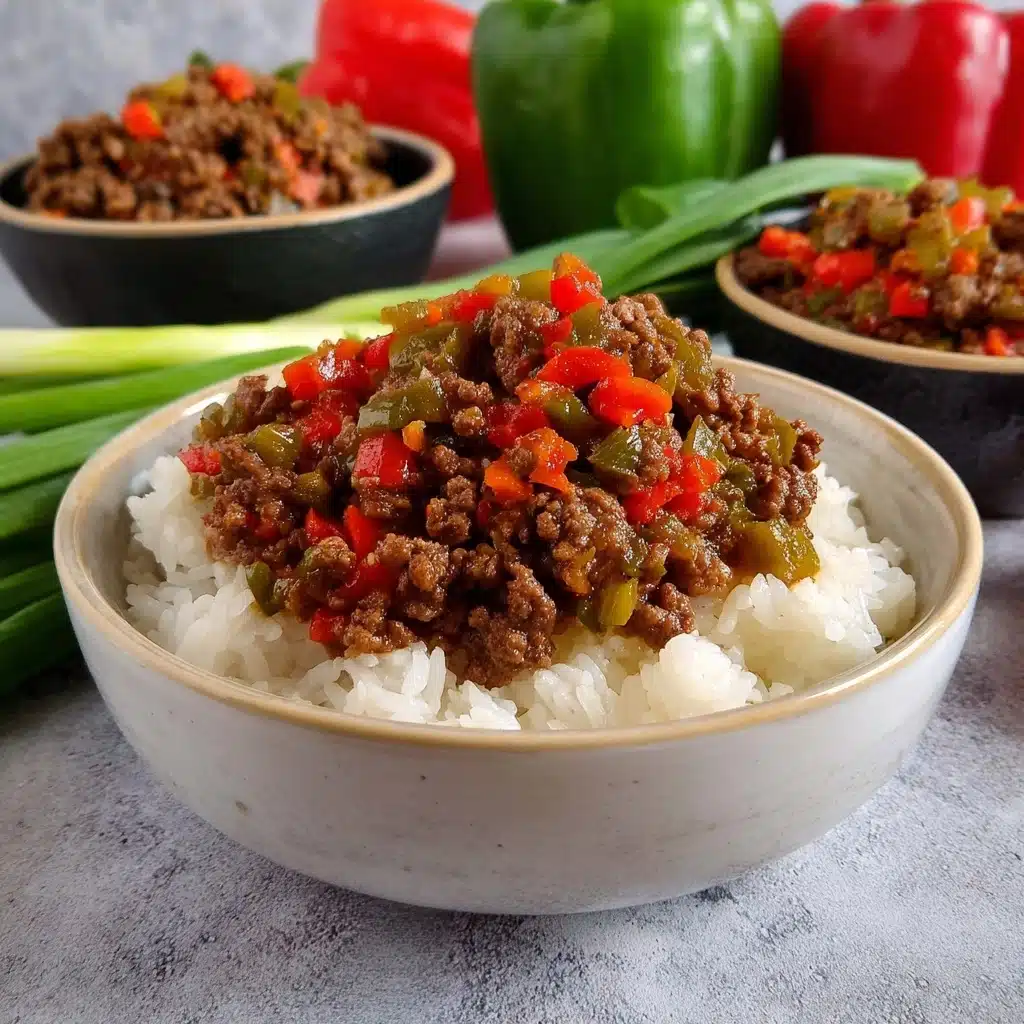 Beef and Pepper Rice Bowls Recipe - Recipe Image