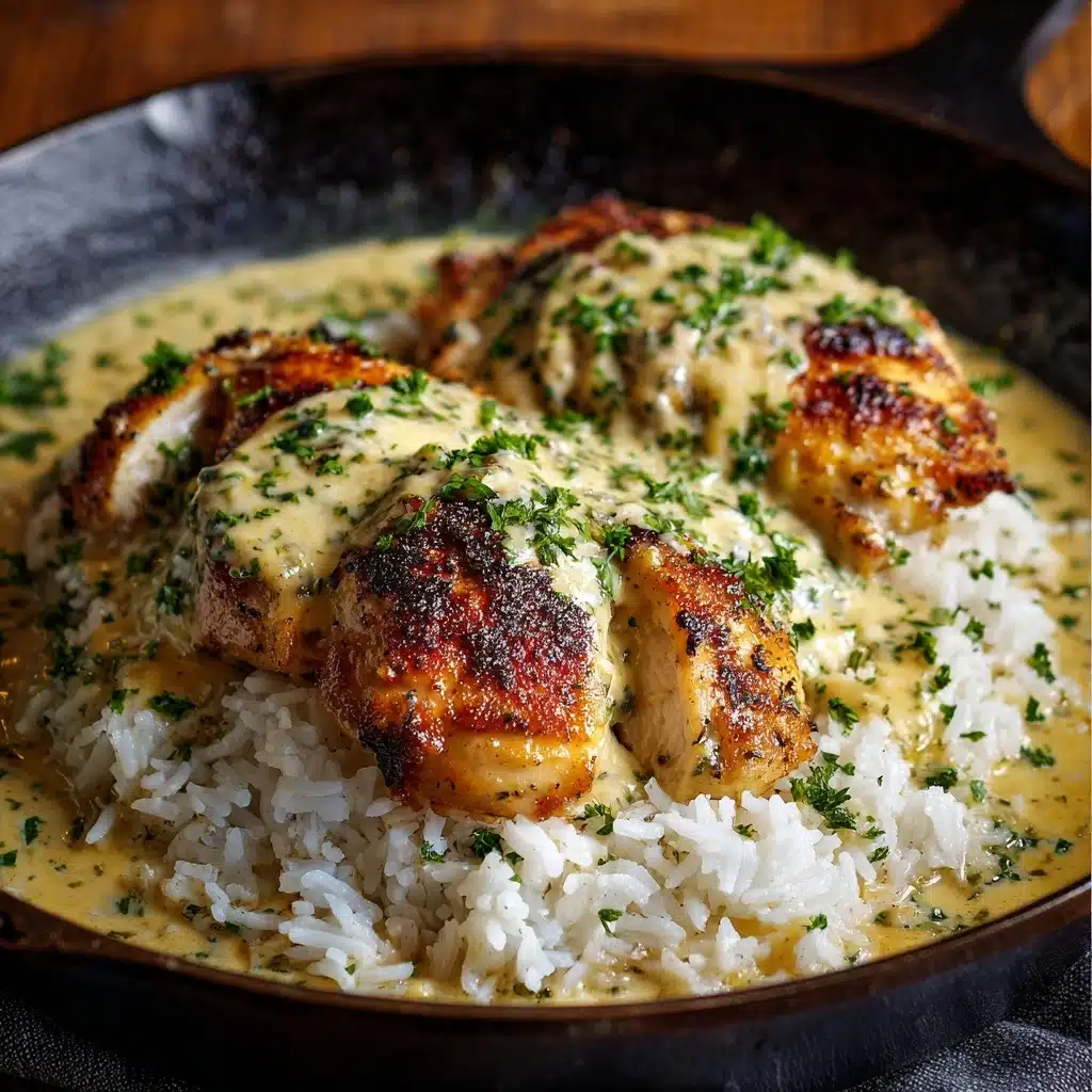 Creamy Smothered Chicken And Rice Recipe - Recipe Image