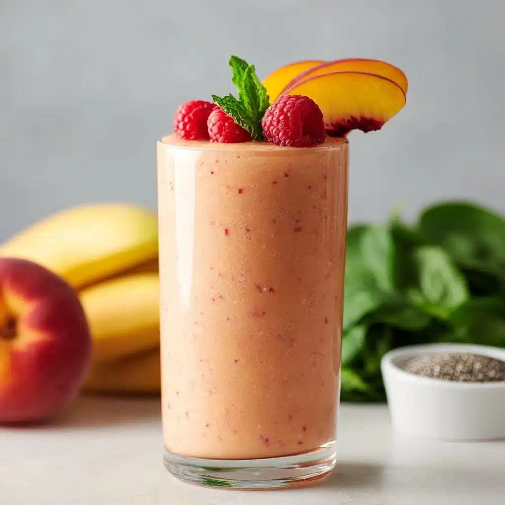 Raspberry Peach Smoothie Recipe - Recipe Image