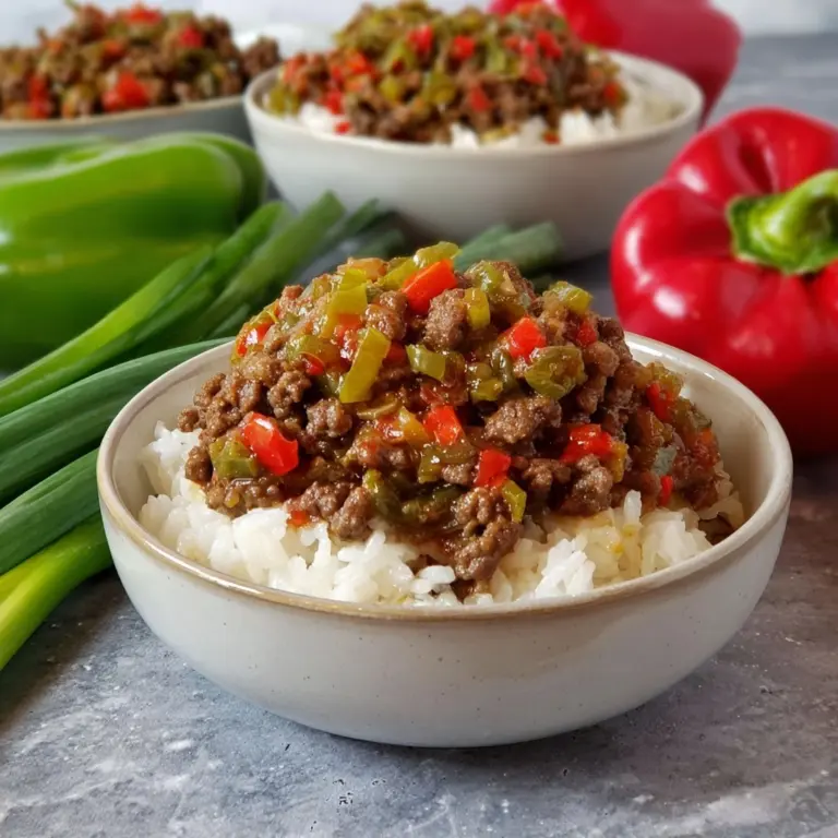 Beef and Pepper Rice Bowls Recipe