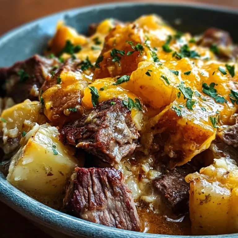 Crockpot Loaded Steak and Potato Bake Recipe