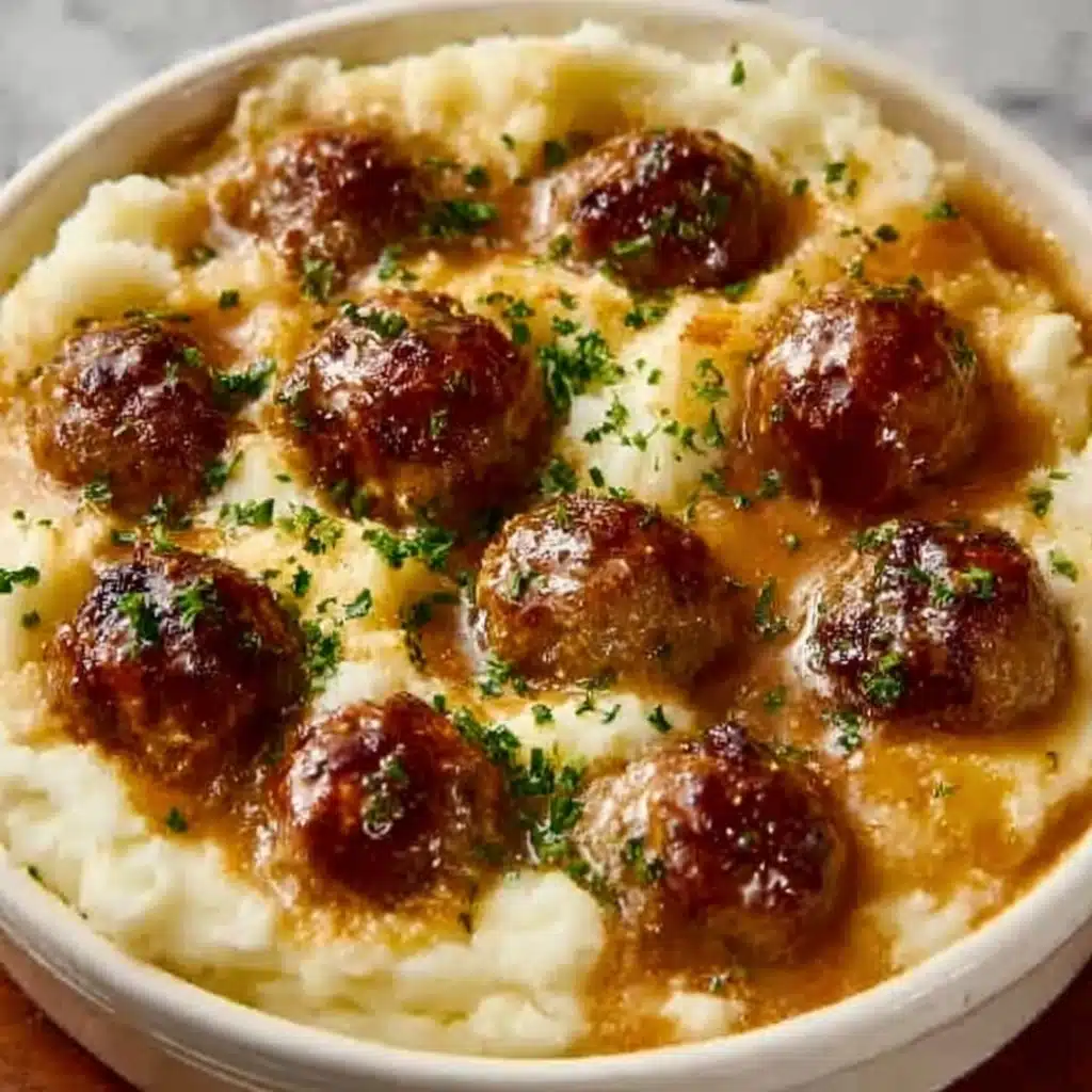 Meatball & Mashed Potato Bake Recipe