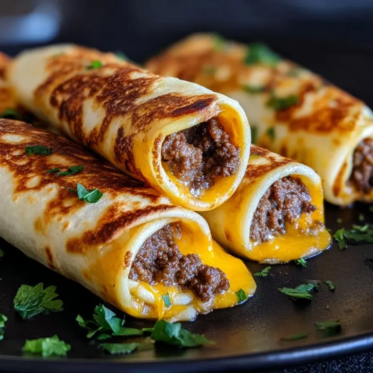 Easy Garlic Butter Beef Cheeseburger Rollups Recipe