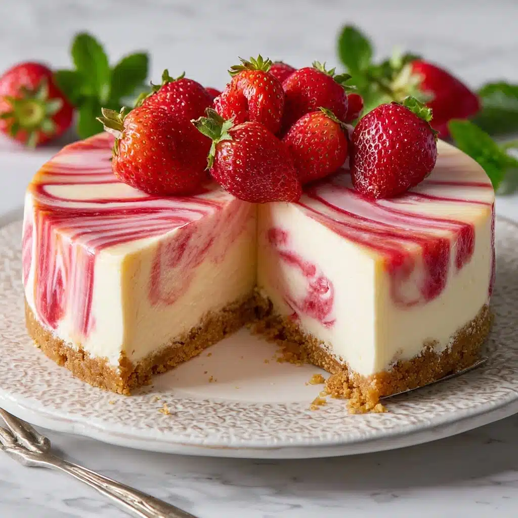 Strawberry Swirl Cheesecake Recipe - Recipe Image
