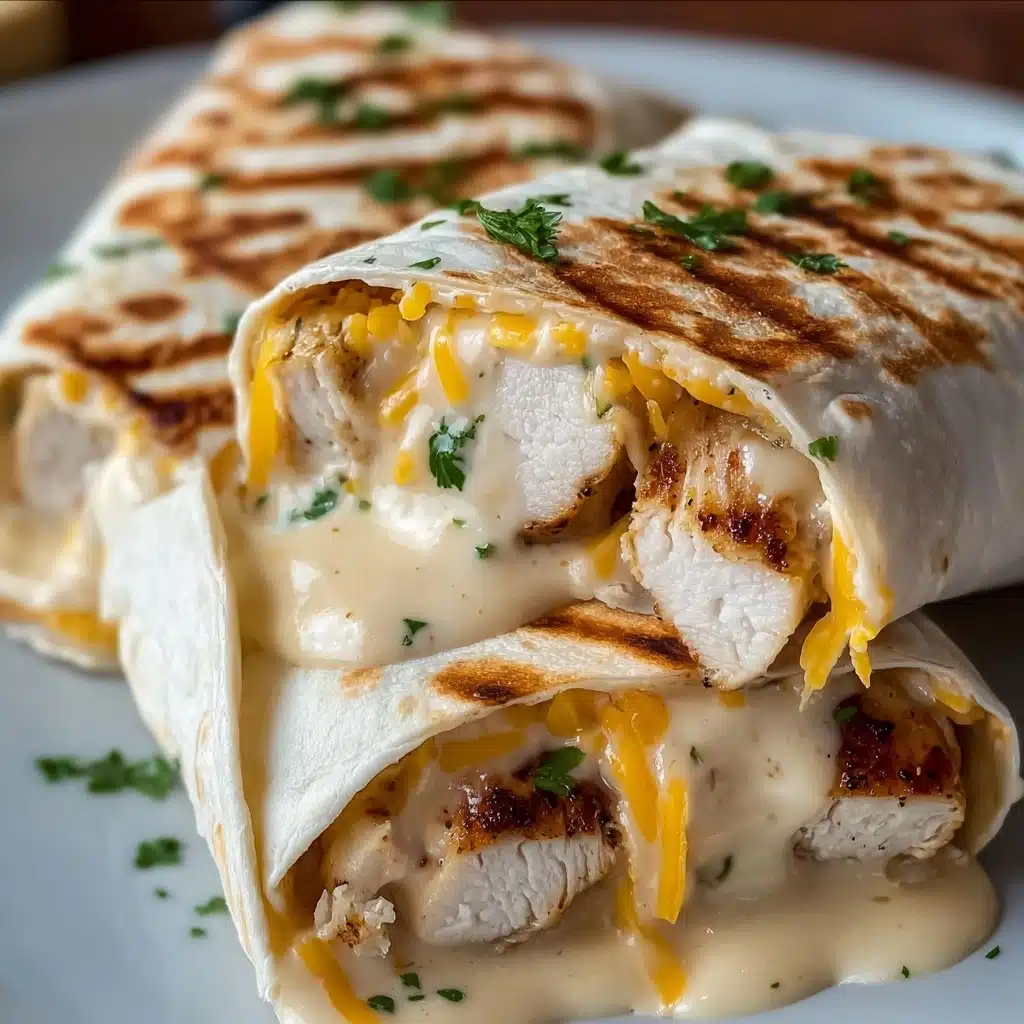 Cheesy Garlic Chicken Wraps Recipe - Recipe Image