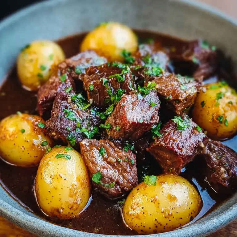 Garlic Butter Beef Bites with Potatoes Recipe
