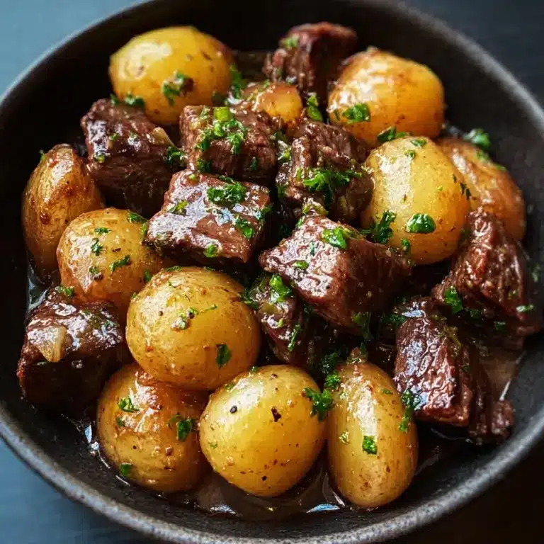 Garlic Butter Beef Bites with Potatoes Recipe