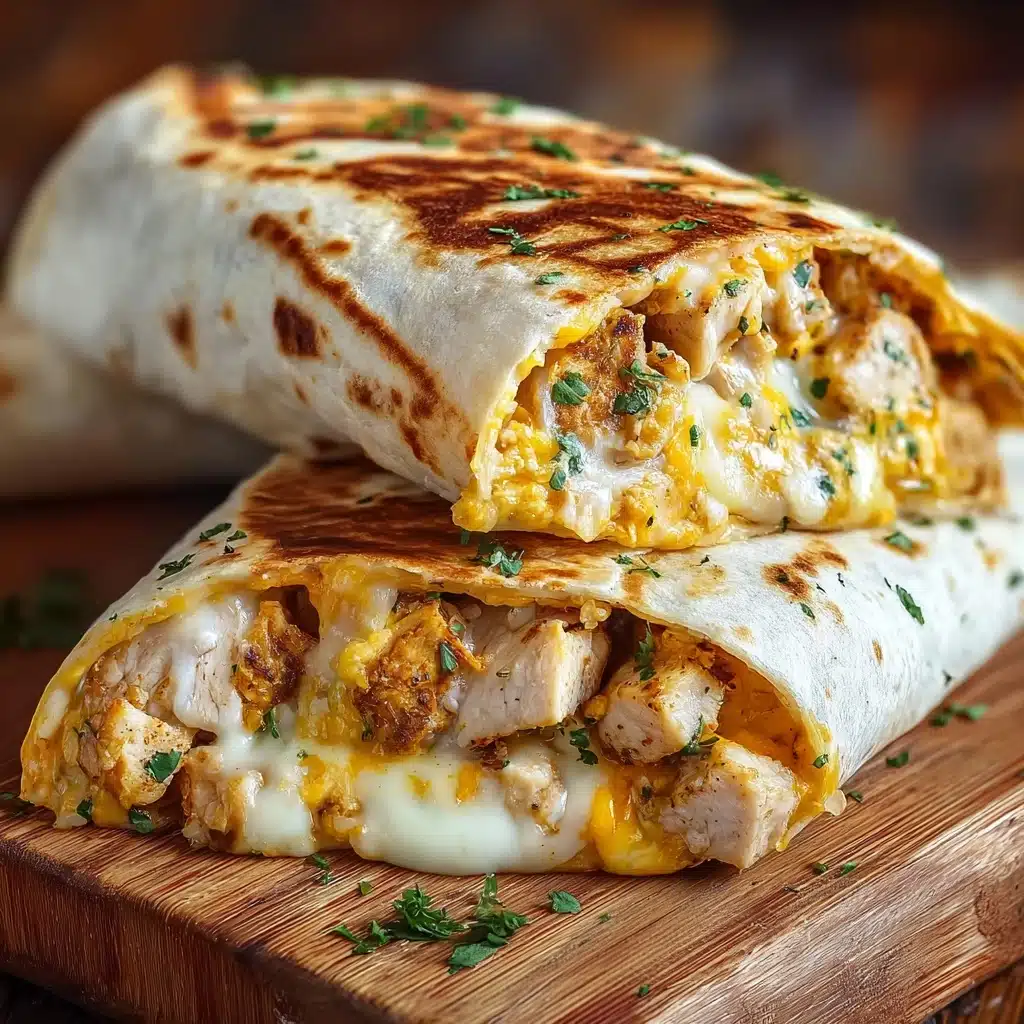 Ooey-Gooey Cheesy Garlic Chicken Wraps Recipe