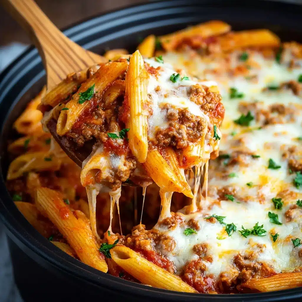 Savory Slow Cooker Baked Ziti Recipe - Recipe Image