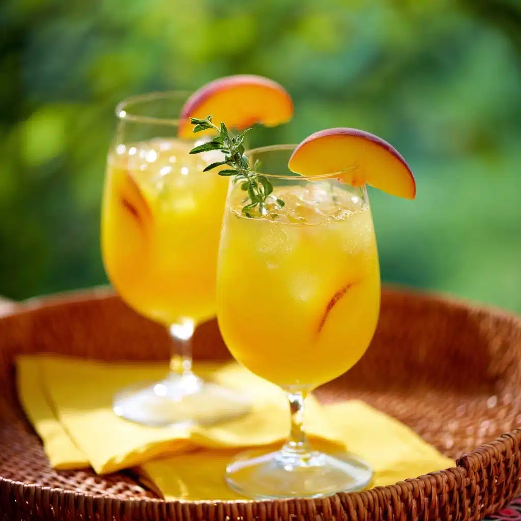 Boozy or Virgin Peach Cooler Recipe - Recipe Image