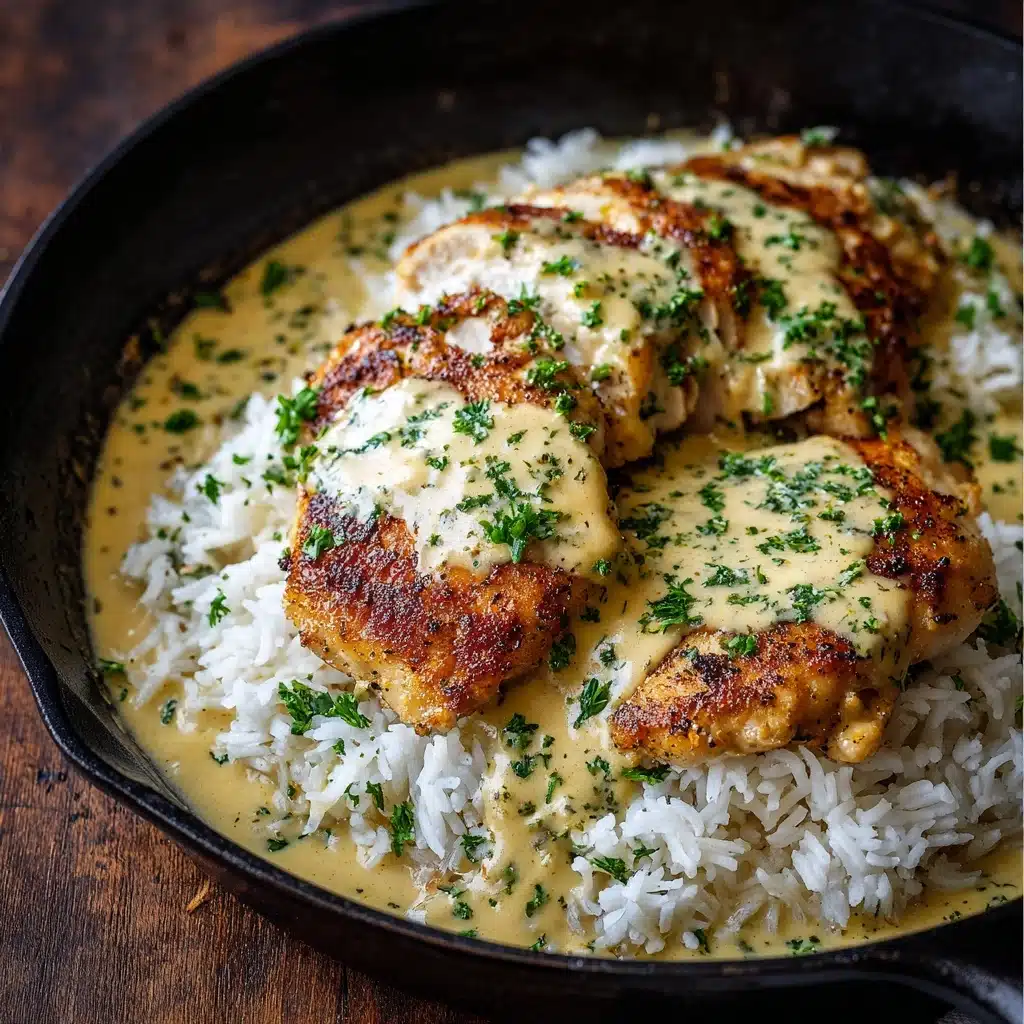 Creamy Smothered Chicken And Rice Recipe - Recipe Image