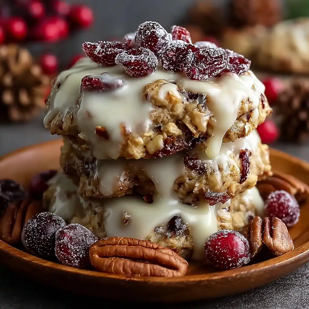 No-Bake Cranberry Pecan Praline Cookies Recipe - Recipe Image