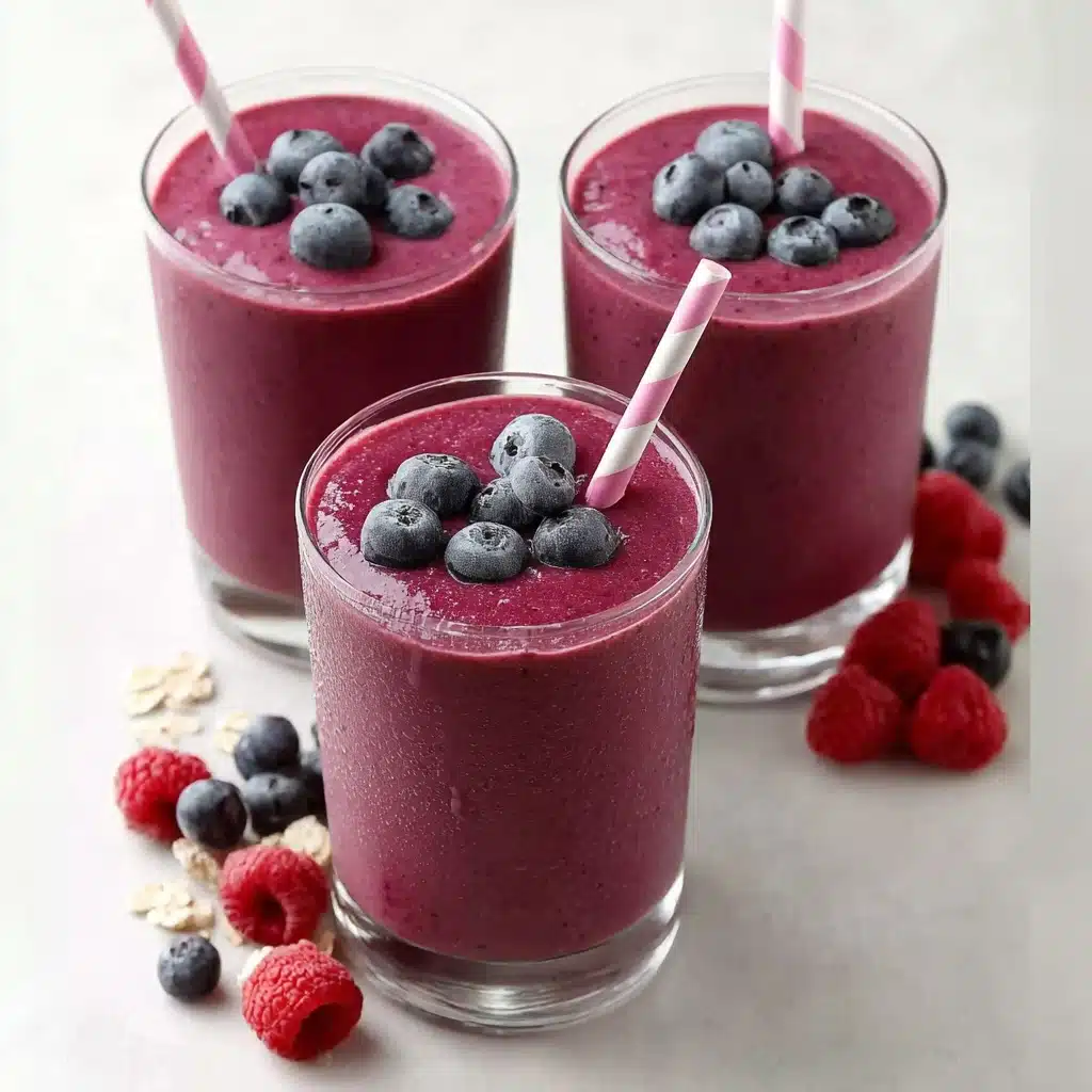 Triple Berry Oat Tropical Smoothie Recipe - Recipe Image