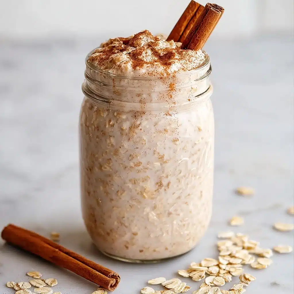 Tasty Vegan Dairy-Free Cinnamon Roll Overnight Oats Recipe - Recipe Image