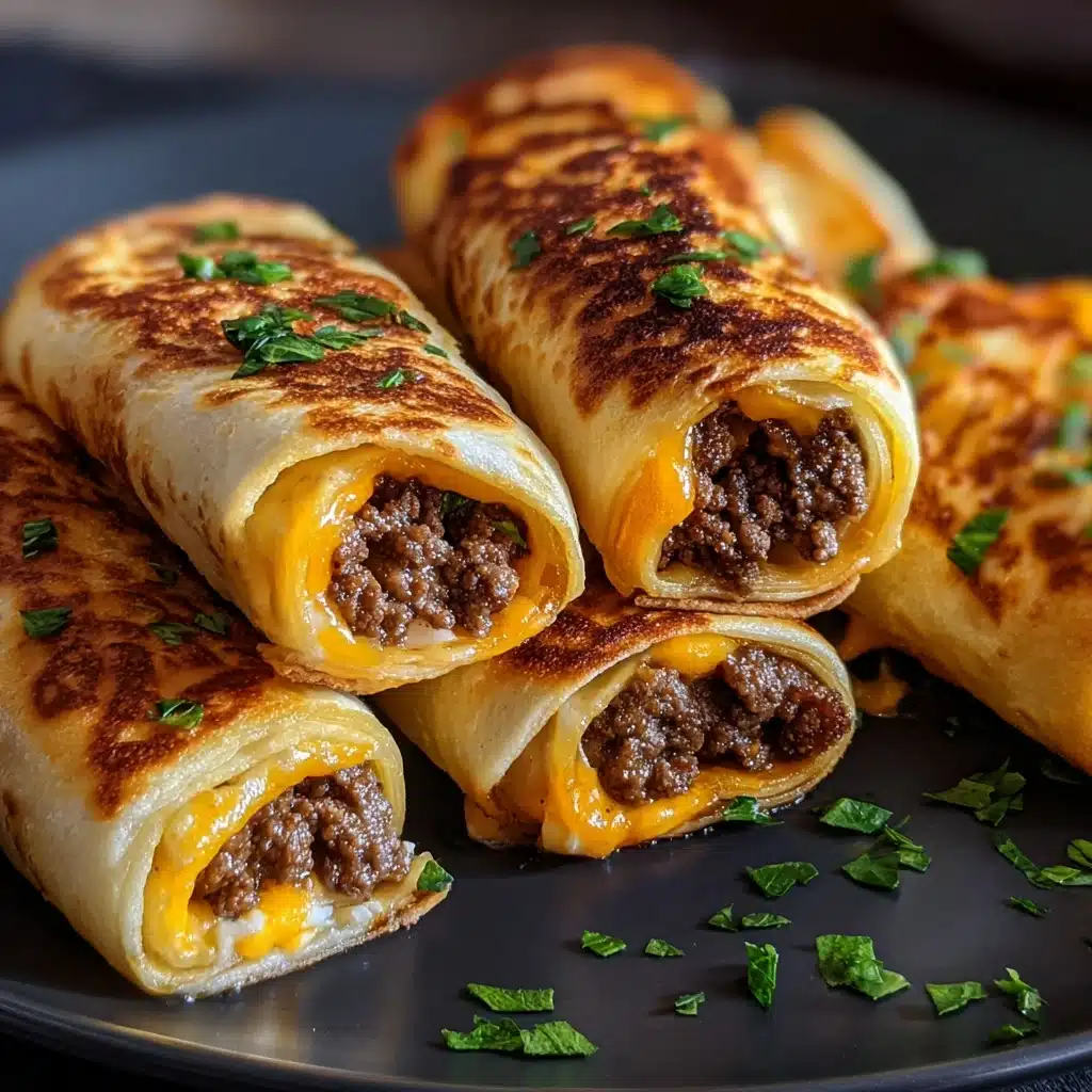 Easy Garlic Butter Beef Cheeseburger Rollups Recipe - Recipe Image