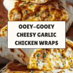 Ooey-Gooey Cheesy Garlic Chicken Wraps Recipe