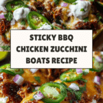 Sticky BBQ Chicken Zucchini Boats Recipe