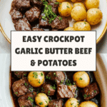 crockpot garlic butter beef bites with potatoes Recipe