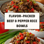 Beef and Pepper Rice Bowls Recipe
