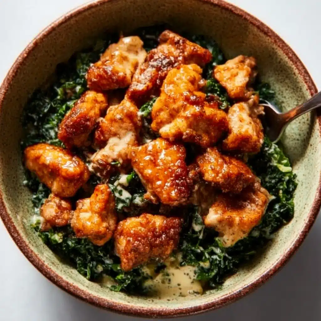Crispy Buffalo Tofu with Caesar Salad Recipe - Recipe Image