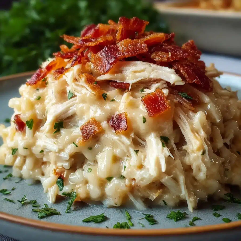 Dump-and-Bake Chicken Alfredo Rice Casserole Recipe - Recipe Image